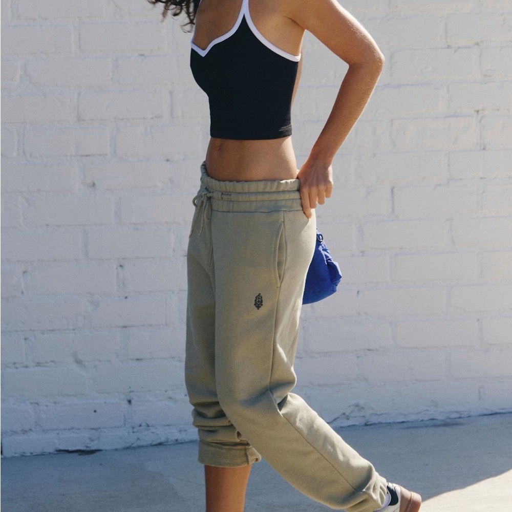 Free People Tan Track Pants
